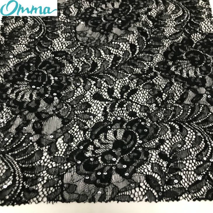 Spangle Embroidery On Lace Fabric